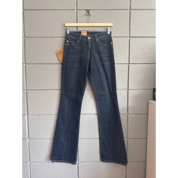 NWT Women's Levi's Medium Low Rise Dark Wash Western Slim Fit Boot Cut size 27 - Picture 1 of 4